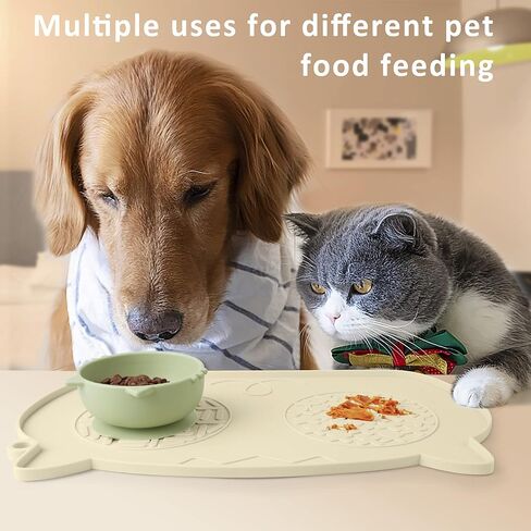 حصيرة طعام القطط من كيشار للطعام، حصيرة طعام الحيوانات الأليفة من السيليكون للأرضية، صينية وعاء ماء للكلاب مقاومة للماء وغير قابلة للانزلاق، حصيرة طعام للكلاب مع حافة مرتفعة لمنع انسكابات الطعام وجريان الماء (أسود، 17.5 بوصة × 10.6 بوصة) in Kuwait