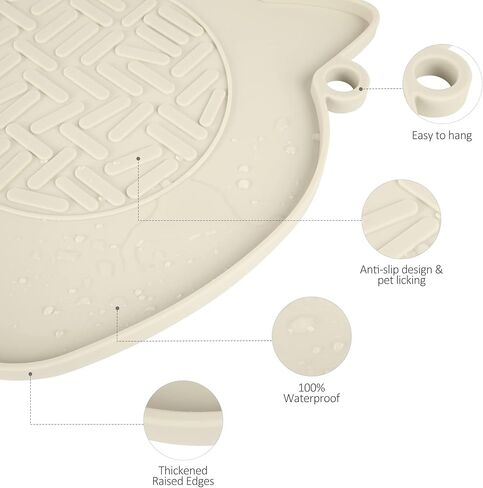 حصيرة طعام القطط من كيشار للطعام، حصيرة طعام الحيوانات الأليفة من السيليكون للأرضية، صينية وعاء ماء للكلاب مقاومة للماء وغير قابلة للانزلاق، حصيرة طعام للكلاب مع حافة مرتفعة لمنع انسكابات الطعام وجريان الماء (أسود، 17.5 بوصة × 10.6 بوصة) in Kuwait