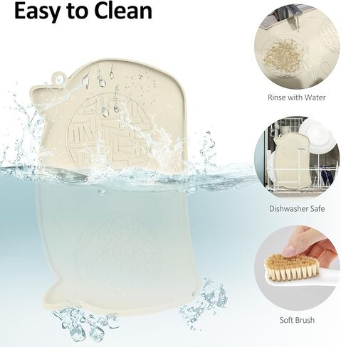 حصيرة طعام القطط من كيشار للطعام، حصيرة طعام الحيوانات الأليفة من السيليكون للأرضية، صينية وعاء ماء للكلاب مقاومة للماء وغير قابلة للانزلاق، حصيرة طعام للكلاب مع حافة مرتفعة لمنع انسكابات الطعام وجريان الماء (أسود، 17.5 بوصة × 10.6 بوصة) in Kuwait