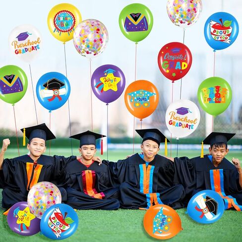 50 Pieces 12 Inches Preschool Graduate Party Balloon Decoration Kindergarten Congrats Grad Party Latex Balloon for Pre Elementary Celebration Graduation Class Ceremony School Party Supplies (Lovely) in Saudi Arabia