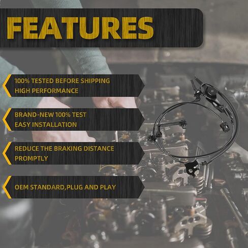 Dasbecan ABS Wheel Speed Sensor Front Left Compatible with 2018-2022 Toyota Camry Avalon Replaces# 8954206081 89542-06081 in Kuwait