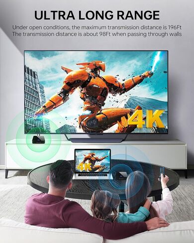 Wireless HDMI Receiver for BMOSTE 910 Series, 200FT, 4K 2160P@30HZ, 1080P@60HZ, Black in Kuwait