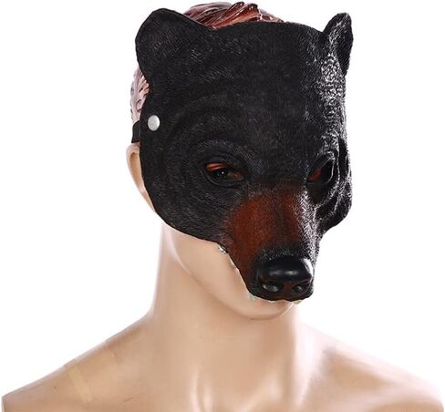 Animal Costume Masks Black Bear Mask Animal Head Mask Bear Costume Carnival Party Cosplay Animal Mask Halloween Costume Accessory Masquerade Ball Masks in Saudi Arabia