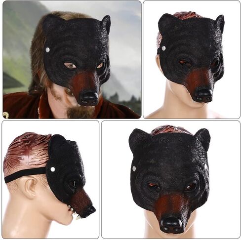 Animal Costume Masks Black Bear Mask Animal Head Mask Bear Costume Carnival Party Cosplay Animal Mask Halloween Costume Accessory Masquerade Ball Masks in Saudi Arabia