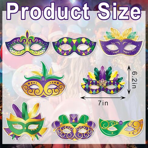 Mardi Gras Carnival Parade Face Paper Masks for Women Girls Costume Dress Up Masquerade Party Favor Accessories in Saudi Arabia