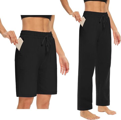 DIBAOLONG المرأة Sweatpants فضفاض مريح عادية واسعة الساق اليوغا السراويل الرباط عالية الخصر صالة بيجامة السراويل مع جيوب in Kuwait