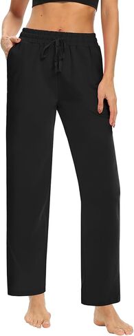 DIBAOLONG المرأة Sweatpants فضفاض مريح عادية واسعة الساق اليوغا السراويل الرباط عالية الخصر صالة بيجامة السراويل مع جيوب in Kuwait