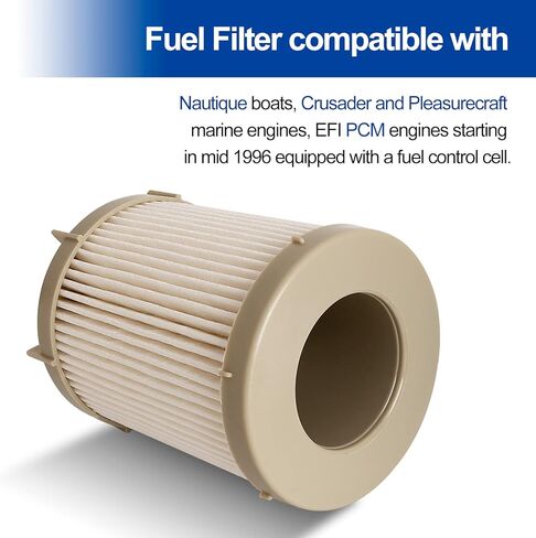 فلتر الوقود RP080026 متوافق مع محرك PCM - عنصر فاصل مياه الوقود FCC متوافق مع محرك Crusader MP 5.0 5.7 6.0L EFI مع علبة، محرك Pleasurecraft 5.0L 5.7L V8 GM البحري in Kuwait