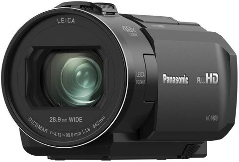 كاميرا فيديو باناسونيك HC-V800 HD - عدسة Leica DICOMAR 24x، مستشعر BSI 1/2.5 بوصة للقطات مذهلة - حزمة تسجيل فيديو متعددة الاستخدامات مع ملحقات (عنصران) in Saudi Arabia