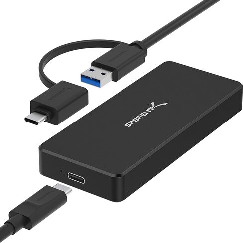 حاوية ألومنيوم SABRENT USB من النوع C لـ M.2 NVMe SSD باللون الأسود (EC-NVME-BLK) in Kuwait