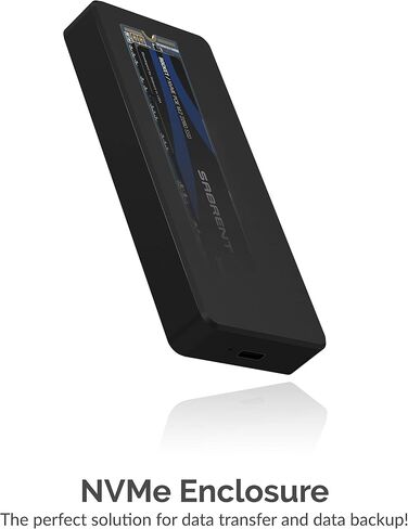 حاوية ألومنيوم SABRENT USB من النوع C لـ M.2 NVMe SSD باللون الأسود (EC-NVME-BLK) in Kuwait