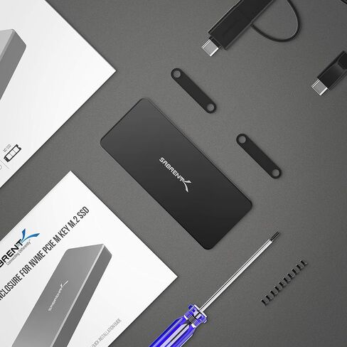 حاوية ألومنيوم SABRENT USB من النوع C لـ M.2 NVMe SSD باللون الأسود (EC-NVME-BLK) in Kuwait