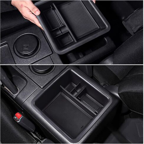 TACORBO Center Console Organizer Compatible with FJ Cruiser 2007-2021 Accessories,Armrest Secondary Storage Box ABS Insert Glove Box Tray, Black Trim in Saudi Arabia