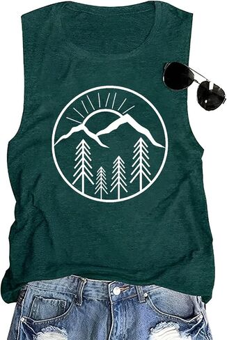 Women Mountain Shirts and So The Adventure Begins Tshirt Summer Sunshine Nature Pine Trees Graphic Tees in Kuwait