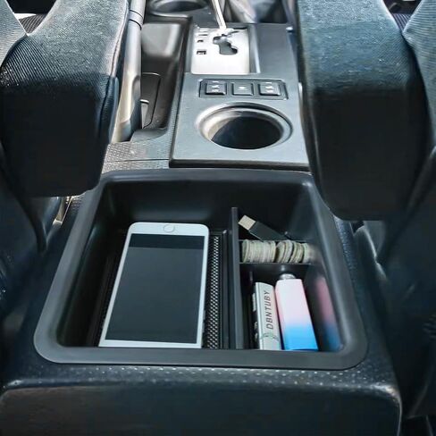 TACORBO Center Console Organizer Compatible with FJ Cruiser 2007-2021 Accessories,Armrest Secondary Storage Box ABS Insert Glove Box Tray, Black Trim in Saudi Arabia