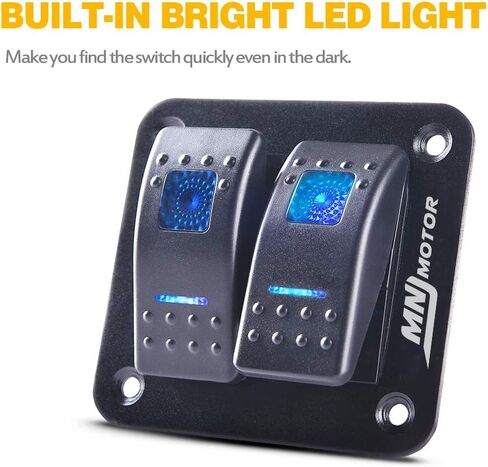 لوحة مفاتيح هزازة ذات 3 دبابيس - لوحة تحكم بمفتاح تشغيل/إيقاف بـ 5 دبابيس مع ضوء LED | مجموعة الأسلاك سهلة التركيب | 12/24 فولت متوافق مع قارب السيارة البحرية ATV UTV - أزرق in Kuwait