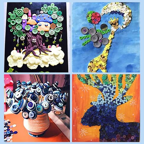 600pcs Blue Resin Buttons for Crafts Mixed Ocean Blue Basic Buttons 2 and 4 Holes for Crafting Sewing DIY Manual Button Painting, 0.24 Inch ~ 1.73 Inch in Saudi Arabia