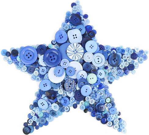 600pcs Blue Resin Buttons for Crafts Mixed Ocean Blue Basic Buttons 2 and 4 Holes for Crafting Sewing DIY Manual Button Painting, 0.24 Inch ~ 1.73 Inch in Saudi Arabia