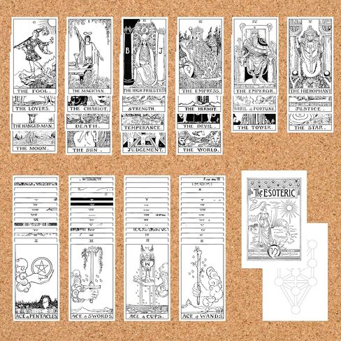 renee atmos Tarot Cards - DIY Coloring Tarot Cards Set with Holder & Carry Bag Classic Rider Waite Tarot Deck Set Design 300GSM Paper Perfect Gifts for Tarot Lovers - Tarot Deck in Saudi Arabia