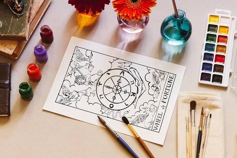 renee atmos Tarot Cards - DIY Coloring Tarot Cards Set with Holder & Carry Bag Classic Rider Waite Tarot Deck Set Design 300GSM Paper Perfect Gifts for Tarot Lovers - Tarot Deck in Saudi Arabia