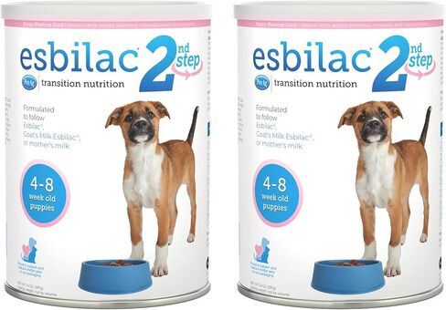 طعام الفطام للجراء الخطوة الثانية من Pet-Ag Esbilac - 14 أونصة، عبوة من 2 - تركيبة فطام الجراء المجففة مع DHA وبروتين الحليب الطبيعي والفيتامينات والمعادن للجراء من عمر 4 إلى 8 أسابيع - سهلة الهضم in Kuwait