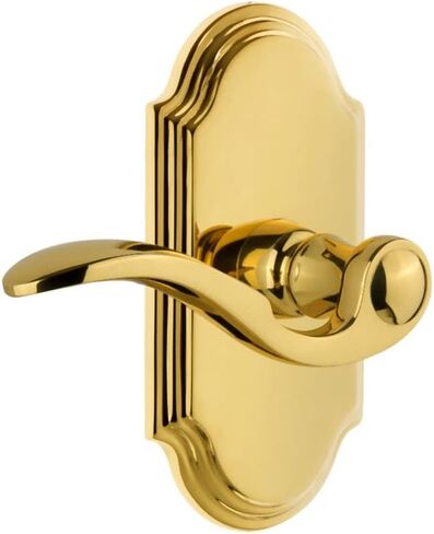 Grandeur Hardware Arc Tall Plate Double Dummy with Bellagio Lever in Polished Brass in Saudi Arabia
