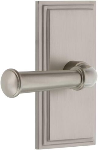 Grandeur Hardware Carre' Tall Plate Double Dummy with Georgetown Lever in Satin Nickel in Saudi Arabia