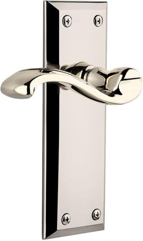 Grandeur Hardware Fifth Avenue Tall Plate Double Dummy with Portofino Lever in Polished Nickel in Kuwait