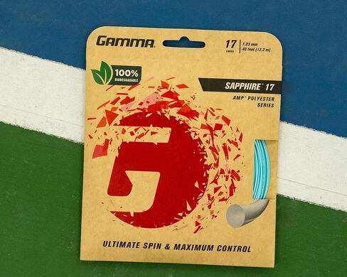 Gamma Sapphire Tennis String Set, 40 Ft Earth-Friendly Tennis Racket Strings with AMP Copolyester Technology for Effortless Spin and Precision, 16 and 17 Gauge Options in Saudi Arabia