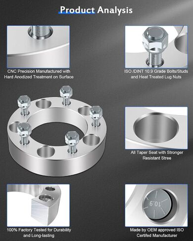 ECCPP 2pcs 5 lug Wheel Spacers 1.5 inch 5x5.5 to 5x5.5 5x139.7mm to 5x139.7mm fits for 2003-2005 for E-150 Club Wagon|1992-2002 for E-150 Econoline|1999-2003 for Ram 1500 Van with 1/2" Studs in Saudi Arabia