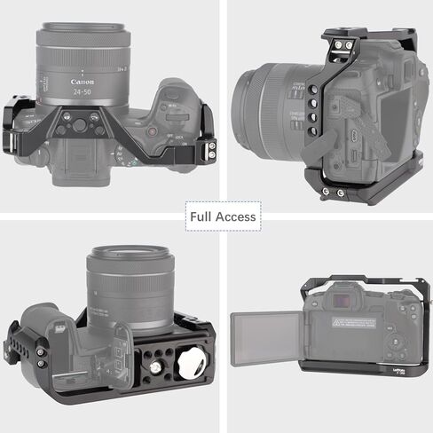 LEFTFOTO Camera Cage for Canon R8 - Camera Protection Frame Rig for EOS R8 with Arca Base,Cold Shoe,Strap Slot,1/4 3/8 in Screw Holes,Compatibility with DJI RS2 3 Stabilizer- for Vlog Video Shooting in Saudi Arabia