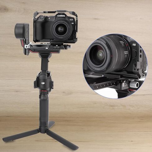 LEFTFOTO Camera Cage for Canon R8 - Camera Protection Frame Rig for EOS R8 with Arca Base,Cold Shoe,Strap Slot,1/4 3/8 in Screw Holes,Compatibility with DJI RS2 3 Stabilizer- for Vlog Video Shooting in Saudi Arabia