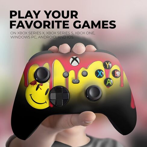 وحدة تحكم DreamController Watchmen Blooody Emoji Custom X-box اللاسلكية المتوافقة مع X-box One/X-box Series X/S مخصصة بفخر في الولايات المتحدة الأمريكية مع طباعة HYDRODIP دائمة (ليست مجرد بشرة) (MODDED) in Kuwait