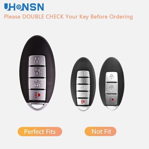 UHONSN for Nissan Key Fob Cover 4 Button Auto Start Soft TPU Smart Keyless Case Keys Protector Chain Cute Car Accessories Girly White in Saudi Arabia