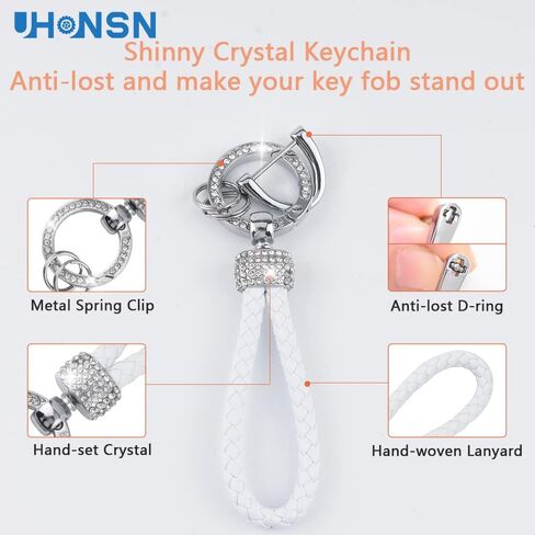 UHONSN for Nissan Key Fob Cover 4 Button Auto Start Soft TPU Smart Keyless Case Keys Protector Chain Cute Car Accessories Girly White in Saudi Arabia