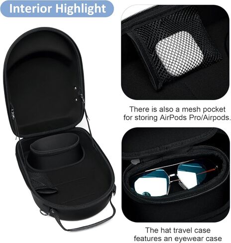 حافظة قبعة SunForMorning، لتخزين قبعات البيسبول مع مقبض حمل وحزام كتف، منظم القبعة يحمي ما يصل إلى 6 قبعات، مثالية للجولف والبيسبول in Kuwait