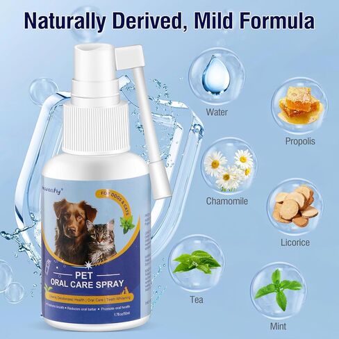 Havenfly Dog Breath Spray for Bad Breath, Dog Teeth Cleaning Spray for Pet Dental Care,Dogs and Cats Plaque and Tartar Remover,Pet Friendly, Great for Pet Needs (1.7oz/50ml) in Kuwait
