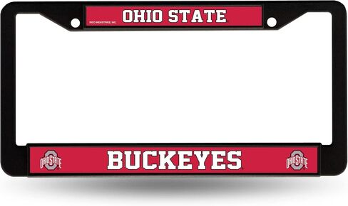 Rico Industries NCAA Ohio State Buckeyes Black 12" x 6" Plastic Car Frame W' Decal Insert in Saudi Arabia