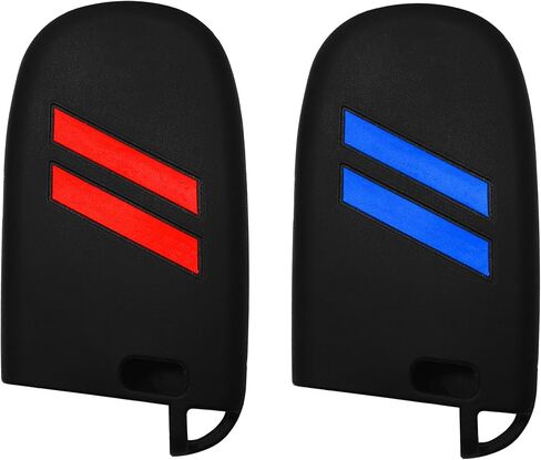 سيليكون مفتاح فوب غطاء حامي 5 أزرار صالح بدون مفتاح لملحقات دودج مفتاح قذيفة لشاحن تشالنجر دورانجو رحلة دارت (1 حزمة (ألياف الكربون الأحمر تقليم)) in Kuwait