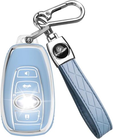 MILD EAST لغطاء Subaru Key fob مع سلسلة مفاتيح، حافظة مفاتيح TPU وواقي شل 4 أزرار تناسب Subaru Outback Crosstrek Ascent Impreza Forester WRX BRZ Legacy (أزرق) in Kuwait