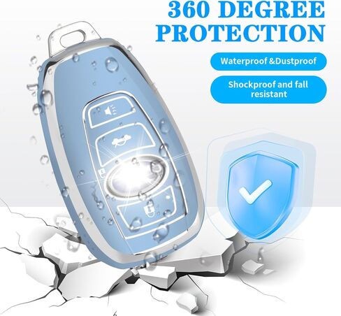 MILD EAST لغطاء Subaru Key fob مع سلسلة مفاتيح، حافظة مفاتيح TPU وواقي شل 4 أزرار تناسب Subaru Outback Crosstrek Ascent Impreza Forester WRX BRZ Legacy (أزرق) in Kuwait