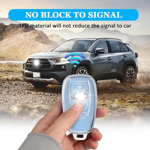 MILD EAST لغطاء Subaru Key fob مع سلسلة مفاتيح، حافظة مفاتيح TPU وواقي شل 4 أزرار تناسب Subaru Outback Crosstrek Ascent Impreza Forester WRX BRZ Legacy (أزرق) in Kuwait
