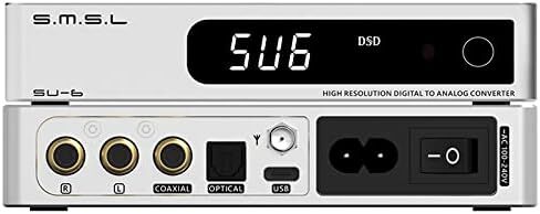 S.M.S.L SU-6 DAC ES9038Q2M XMOS DSD PCM768kHz/32Bit Bluetooth 5.0 LDAC USB Decoder (Silver) in Kuwait