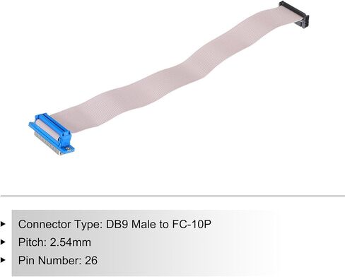 MECCANIXITY 16Pin Flat Ribbon Cable Grey DB15 Male to FC-16P 2.54mm Pitch 30cm Length DB Serial Port Cable for Computer, LED Display, DVD with 2 Screws in Kuwait