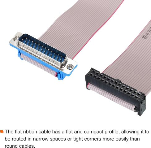 MECCANIXITY 16Pin Flat Ribbon Cable Grey DB15 Male to FC-16P 2.54mm Pitch 30cm Length DB Serial Port Cable for Computer, LED Display, DVD with 2 Screws in Kuwait
