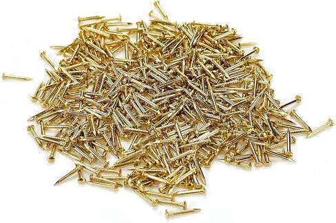 500PCS Brass Nails Golden Small Copper Nails Item Fixing Hardware Accessories for Wooden DIY Decorative, 0.04" x 0.39" in Saudi Arabia