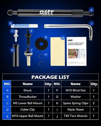Orion Motor Tech Tailgate Assist Compatible with 2002-2008 RAM 1500, 2003-2009 RAM 2500 3500, Heavy Duty Tailgate Shock Truck Tailgate Lift Assist in Saudi Arabia