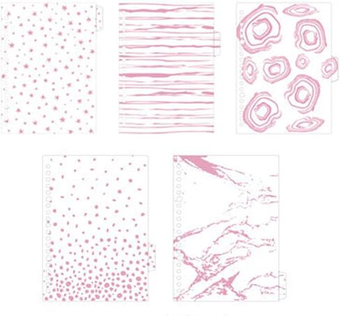 فواصل مؤشر Dreamty A5 Binder 6 حلقات من مادة PVC قابلة للإدراج وعلامة تبويب ورقة نسيج شفافة لمذكرات دفتر اليومية (ورقة، A5) in Kuwait