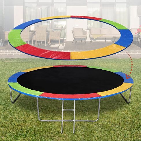 Trampoline Replacement Safety Pad, 14ft Trampoline Spring Protective Cover Round EPE Pearl Cotton Trampoline Mat Waterproof Accessories No Holes for Pole in Saudi Arabia