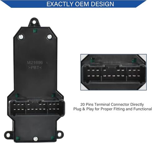 مفتاح نافذة رئيسي لجانب السائق لسيارة Honda Civic 2001-2005، Honda CR-V 2002-2006، استبدل OE #35750-S9A-305 in Kuwait